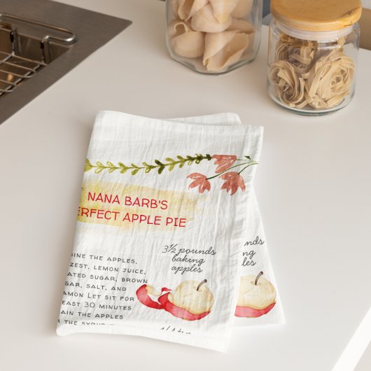Apple Pie Wasserfarbe Rezept Heirloom Tea Handtüch Geschirrtuch