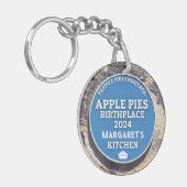 Apple Pies Blue Plaque Schlüsselanhänger (Vorderseite links)