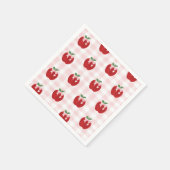 Apple Pink Bow Preppy Coquette 1. Geburtstag Serviette (Ecke)