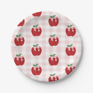Apple Pinker Bogen Preppy Coquette 1. Geburtstag Pappteller