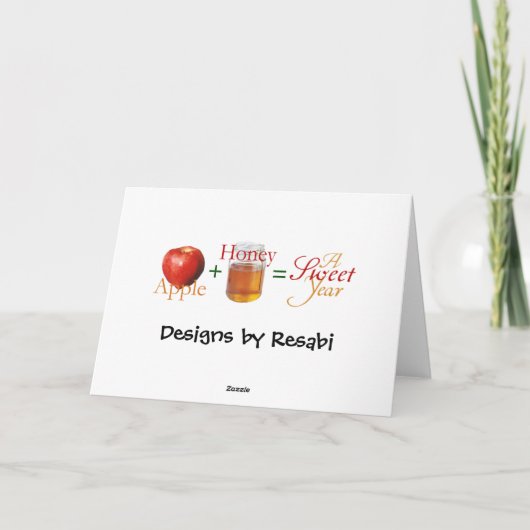 Apple plus Honig Feiertagskarte (Rückseite)