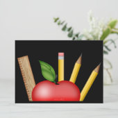 Apple-Postkarte des Lehrers Einladung (Stehend Vorderseite)