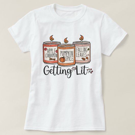 Apple-Pumpkin-Blätter - Getting Lit T-Shirt (Design vorne)