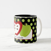 Apple punktiert personalisierte Lehrer-Tasse Zweifarbige Tasse (VorderseiteRechts)