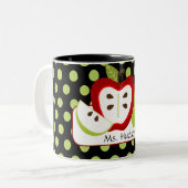 Apple punktiert personalisierte Lehrer-Tasse Zweifarbige Tasse (Vorderseite Links)