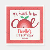 Apple Rainbow, Sweet to be One, 1st Birthday, Red Serviette (Vorderseite)