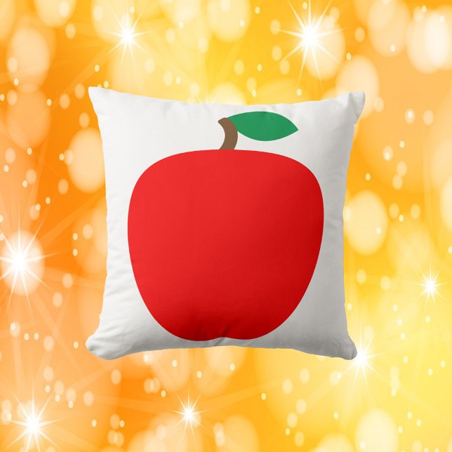 Apple Red Fruit Kissen (A throw pillow with a graphic of a red apple.)