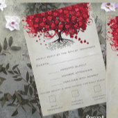 Apple Red Heart Leaf Wedding RSVP