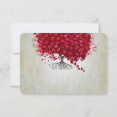 Apple Red Heart Leaf Wedding RSVP Karte (Rückseite)