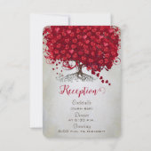 Apple Red Heart Leaf Wedding RSVP Karte (Rückseite)
