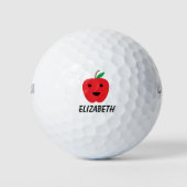Apple Red Kawaii Niedlich Personalize Golfball (Vorderseite)