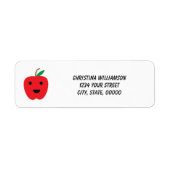 Apple Red Kawaii Personalize Rücksendeadresse (Vorne)