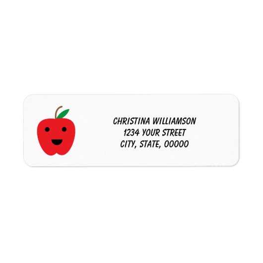 Apple Red Kawaii Personalize Rücksendeadresse (Vorne)