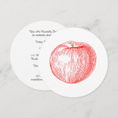 Apple Red Letterpress Apple Einladung (Vorne/Hinten)