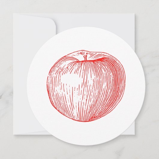 Apple Red Letterpress Apple Einladung (Vorderseite)
