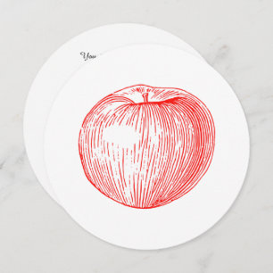 Apple Red Letterpress Apple Einladung