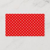 Apple Red Polka Dots Business Card Lehrerin Visitenkarte (Rückseite)