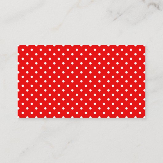 Apple Red Polka Dots Business Card Lehrerin Visitenkarte (Rückseite)