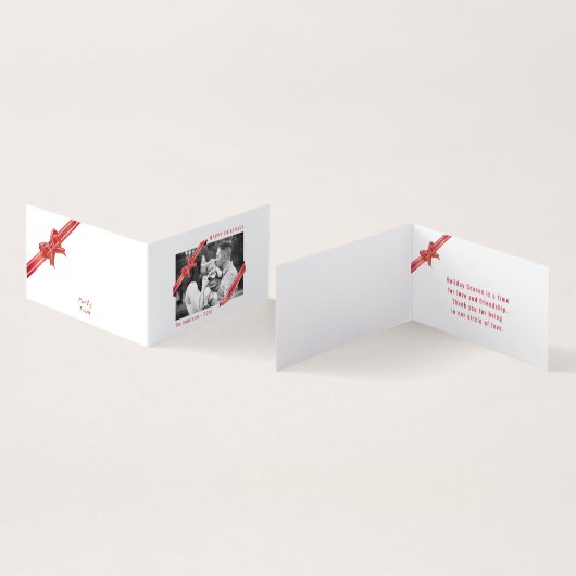 Apple Red Ribbon Weihnachts-Foto (Innenseite und Außenseite)