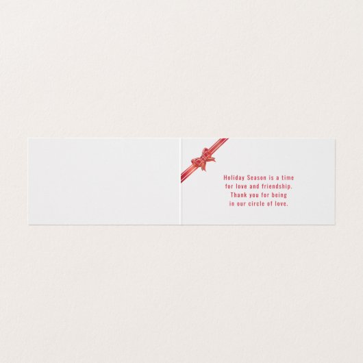 Apple Red Ribbon Weihnachts-Foto (Innenseite Aufgefaltet)