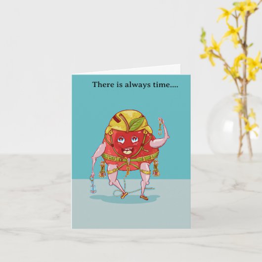 Apple Rock Climber Funny Fruit Karte (Gelbe Blume)