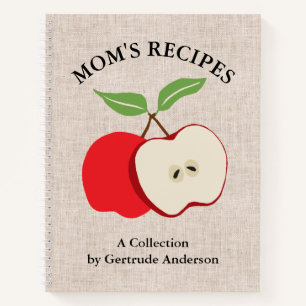 Apple Rustic Imitate Burlap Mama Rezept Cookbook Notizblock