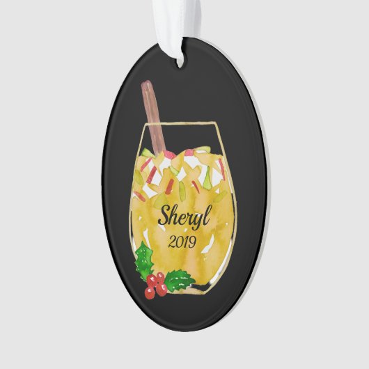 Apple Sangria Personalisiert Ornament (Vorderseite)