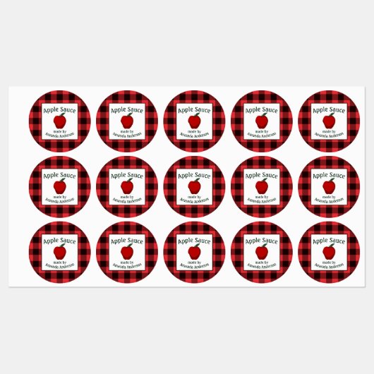 Apple Sauce Canning behält Kariertes C-Lebensmitte Etiketten (Blatt)