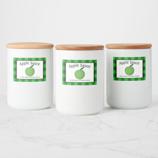 Apple Sauce Canning behält sich Karierte GH Food L Lebensmitteletikett (Flaschen)