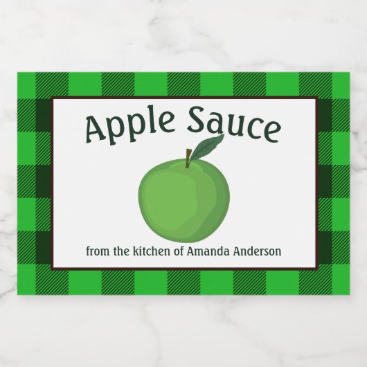 Apple Sauce Canning behält sich Karierte GH Food L Lebensmitteletikett (Einzelnes Label)