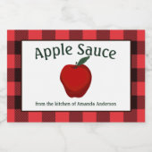 Apple Sauce Canning behält sich Kariertes H-Lebens Lebensmitteletikett (Einzelnes Label)