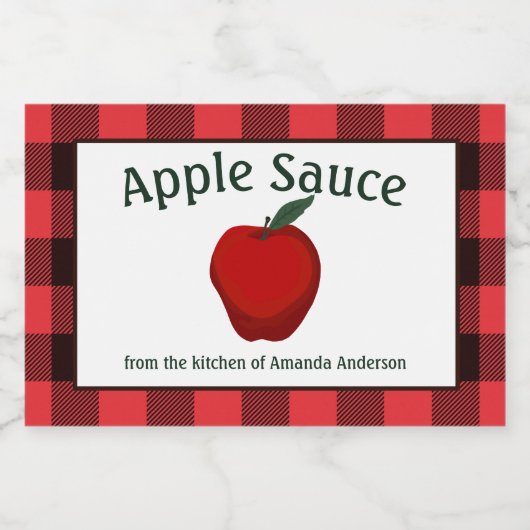 Apple Sauce Canning behält sich Kariertes H-Lebens Lebensmitteletikett (Einzelnes Label)