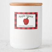 Apple Sauce Canning behält sich Kariertes H-Lebens Lebensmitteletikett (Vorderseite)