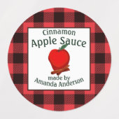 Apple Sauce Cinnamon behält Kariertes C-Lebensmitt Etiketten (Design 1)