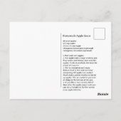 Apple Sauce Rezept Postkarte (Rückseite)