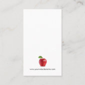 Apple School Teacher Elegante Schwarz-weiße Streif Visitenkarte (Rückseite)