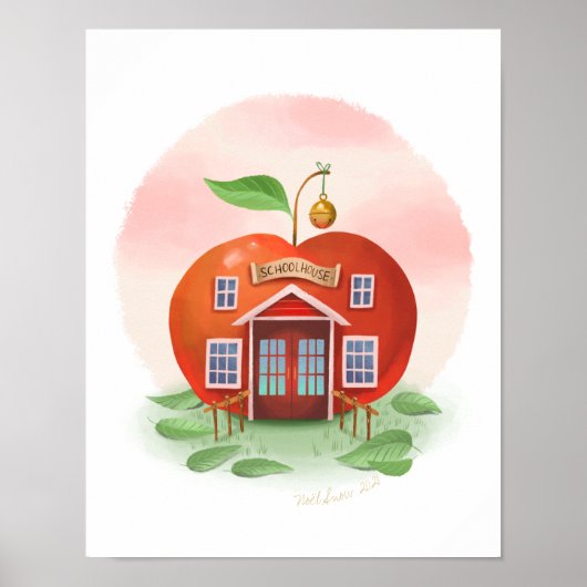 Apple Schoolhouse Art Print Poster (Vorne)