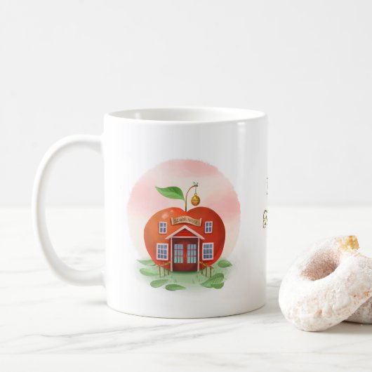 Apple Schoolhouse Lehrer Kaffeetasse (Mit Donut)