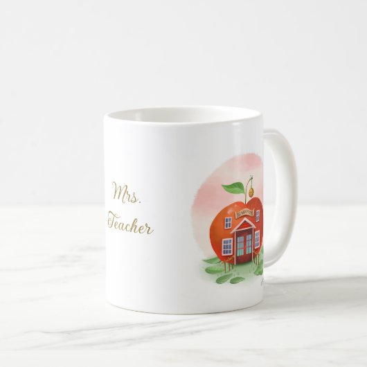 Apple Schoolhouse Lehrer Kaffeetasse (VorderseiteRechts)