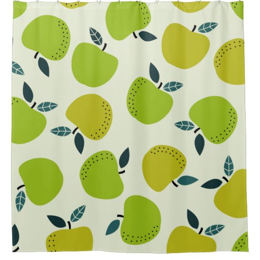 Apple seamless pattern. Fruit theme illustration.a Duschvorhang (Vorderseite)