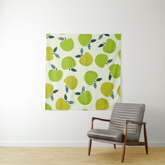 Apple seamless pattern. Fruit theme illustration.a Wandteppich (Beispiel (Horizontal))