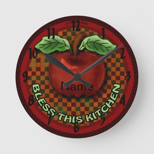 Apple segne diese Küche Runde Wanduhr (Vorderseite)