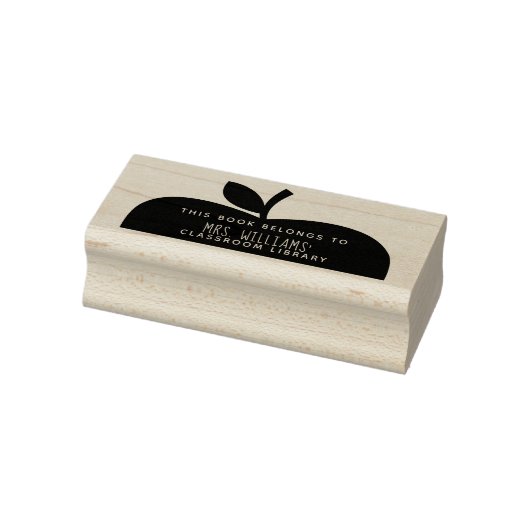 Apple-Silhouette der Lehrerbibliothek Gummistempel (Stempel)