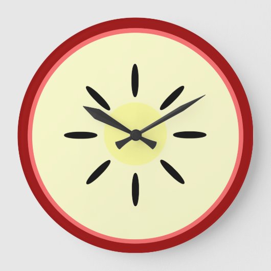 Apple Slice Große Wanduhr (Vorderseite)