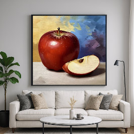 Apple Slice - Painterly Style Still Life Art Poster