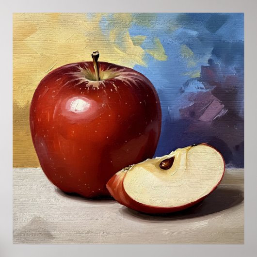 Apple Slice - Painterly Style Still Life Art Poster (Vorne)