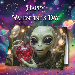 Apple-solut Dein  Lustiger Alien Valentinstag Karte