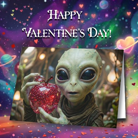 Apple-solut Dein| Lustiger Alien Valentinstag Karte