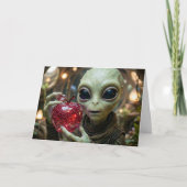 Apple-solut Dein| Lustiger Alien Valentinstag Karte (Vorderseite)