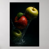 Apple Splash in Water - Fruchtfotografie Wall Art Poster (Vorne)
